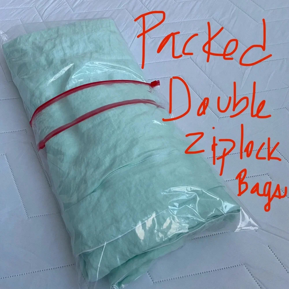 🍒Hill House Home Linen 2021 Duvet+Fitted Sheet+2 Pillowcases Queen/Seafoam Green